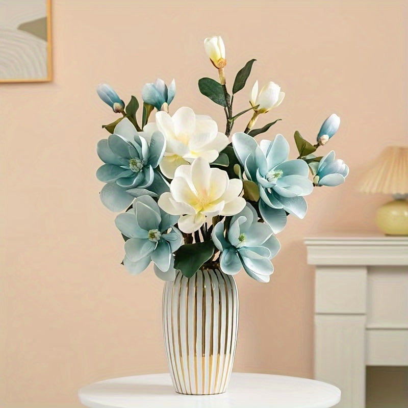 1pc European Style Magnolia Flower Branch - Artificial Flower Arrangement for Living Room, Bedroom, and Outdoor Garden Decor - Perfect Valentine's Day Gift