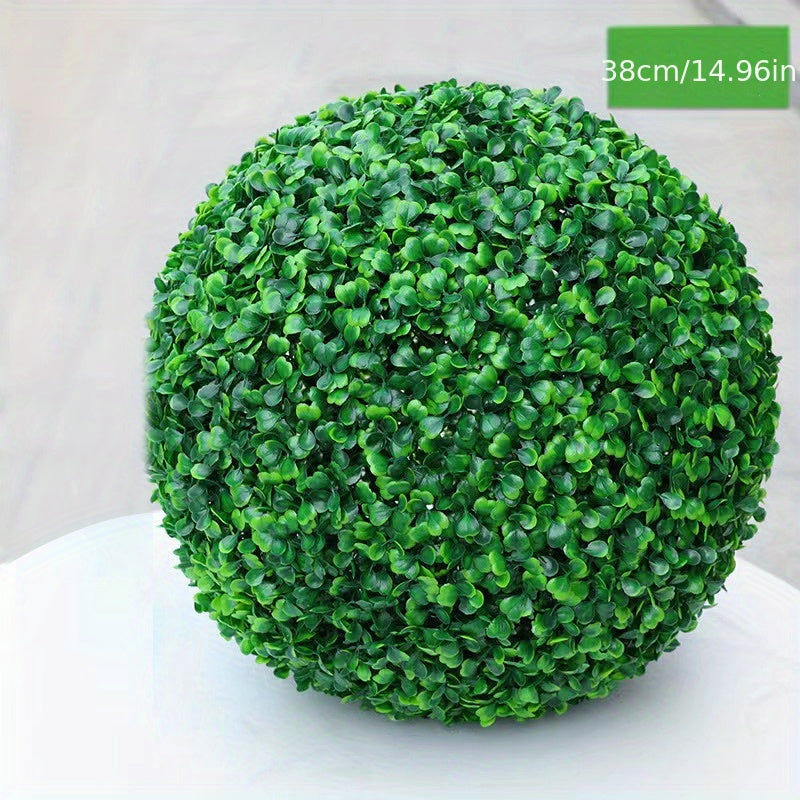Topiary Ball Artificial Outdoor Boxwood Balls Topiary Lifelike Plants, Round Topiary For Indoor/Outdoor Decore, Sempre Verde Green 7 Inch, 11inch, 15inch, 19inch, 1 Piece