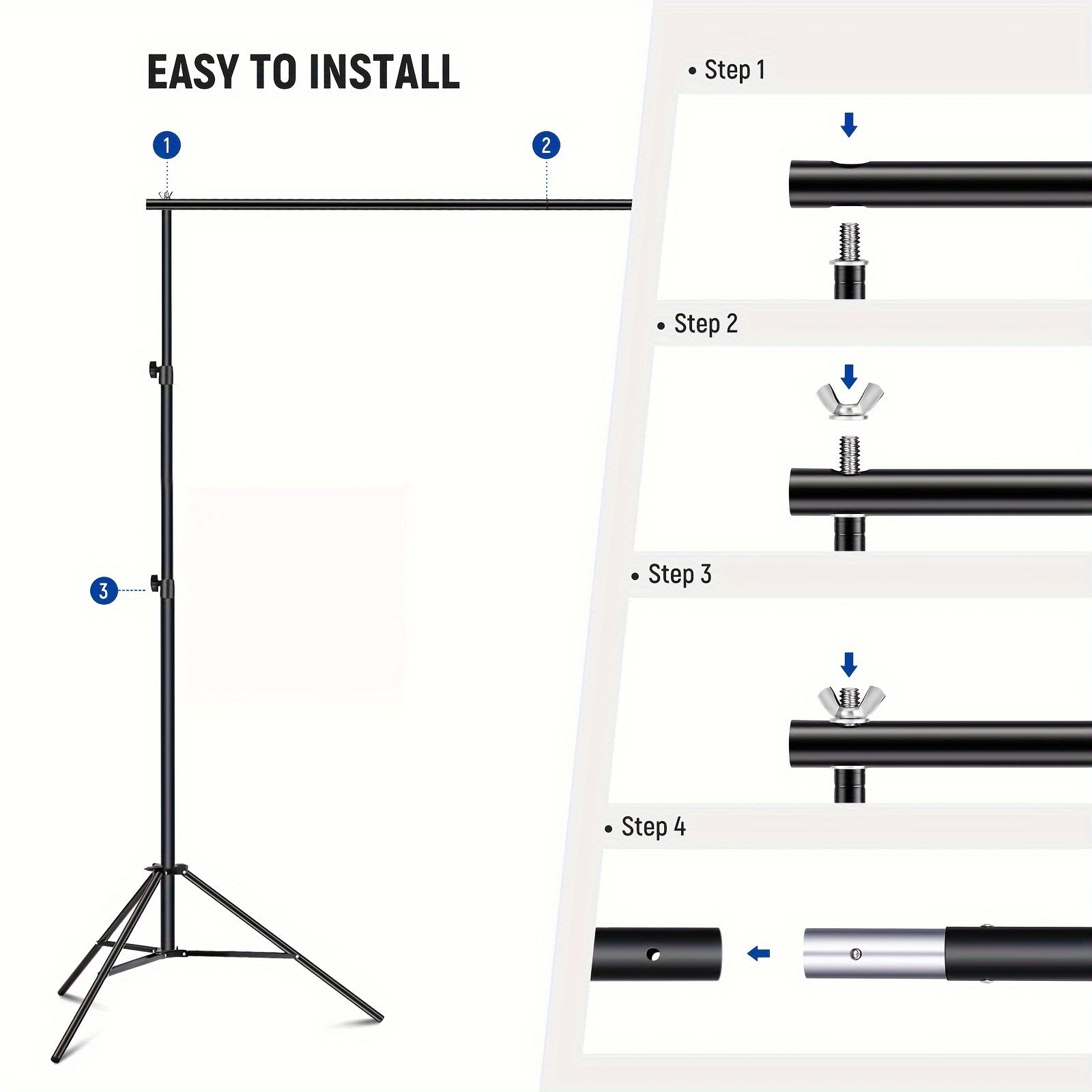 10x7ft Adjustable Metal Backdrop Stand - Durable Photo Studio Kit with 4 Crossbars, 4 Backdrop Clamps, and Balloon Arch Support for Parties, Wedding, and Event Decorations