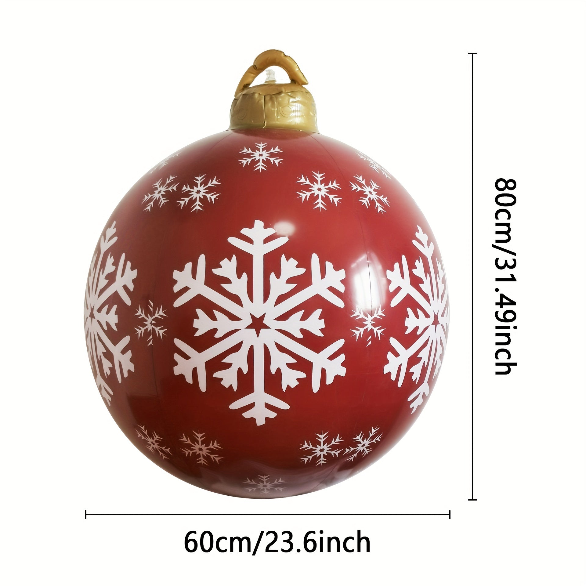 1pc Giant 23.6 Inch Inflatable Christmas Yard Decoration Balloon - Vibrant Outdoor Holiday Decor, Weather-Resistant, Easy to Set Up, Durable and Reusable Christmas Ball Decoration for Lawn, Garden, and Patio