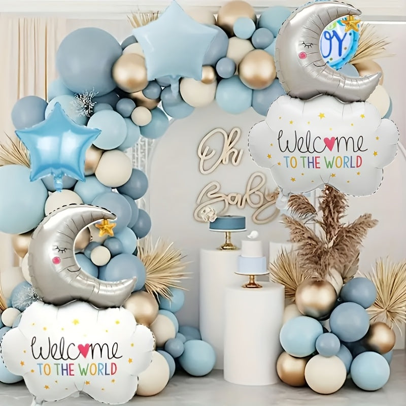 1/2pcs Large Cloud Moon Balloon, Birthday Party Atmosphere Decoration, Gathering Event Prop, Indoor and Outdoor Room Decor, Halloween Decorations, Christmas Decorations, Halloween Foil Balloons, Reusable Balloon Garland, Deco