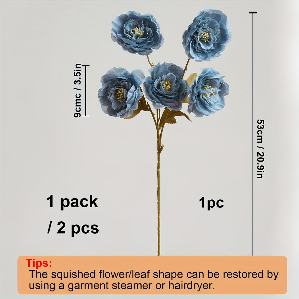 2pcs Artificial Flower Bouquet, 5 Heads Faux Snow Lotus Flower, Premium Oxidation Resistance Flower, Wedding Engagement Birthday Bridal Shower Party Decor, Table Centerpiece Arrangement, Home Office Decor Celebration Décor,