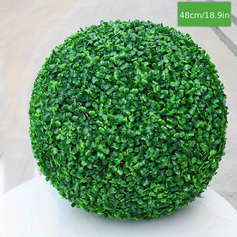 Topiary Ball Artificial Outdoor Boxwood Balls Topiary Lifelike Plants, Round Topiary For Indoor/Outdoor Decore, Sempre Verde Green 7 Inch, 11inch, 15inch, 19inch, 1 Piece