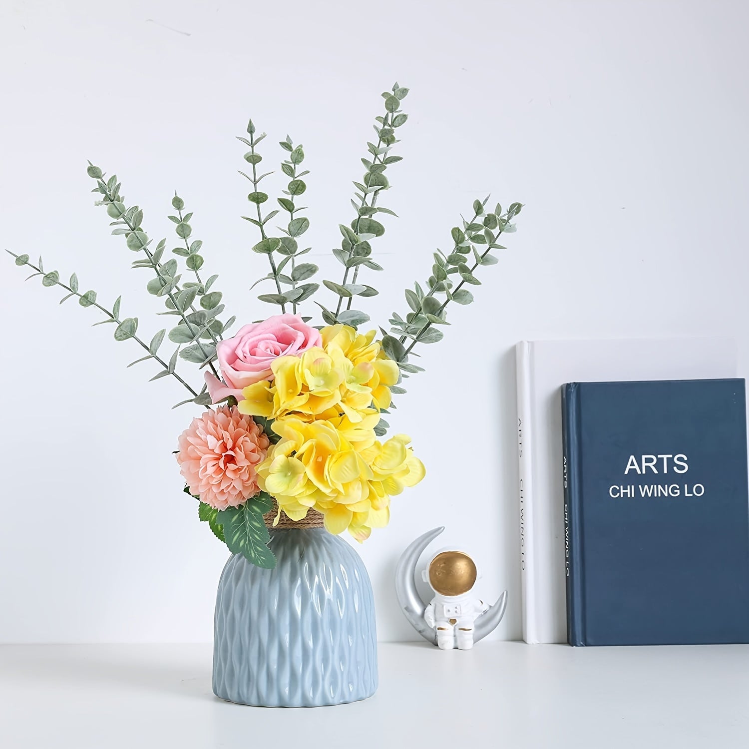 18pcs Artificial Eucalyptus Stems - Realistic Green Faux Greenery with Lifelike Leaves, 15 Inch Durable Plastic Stems for Wedding Bouquet, Home Decor, Party Centerpieces - No Maintenance, No Electricity Needed, Eucalyptus Dec