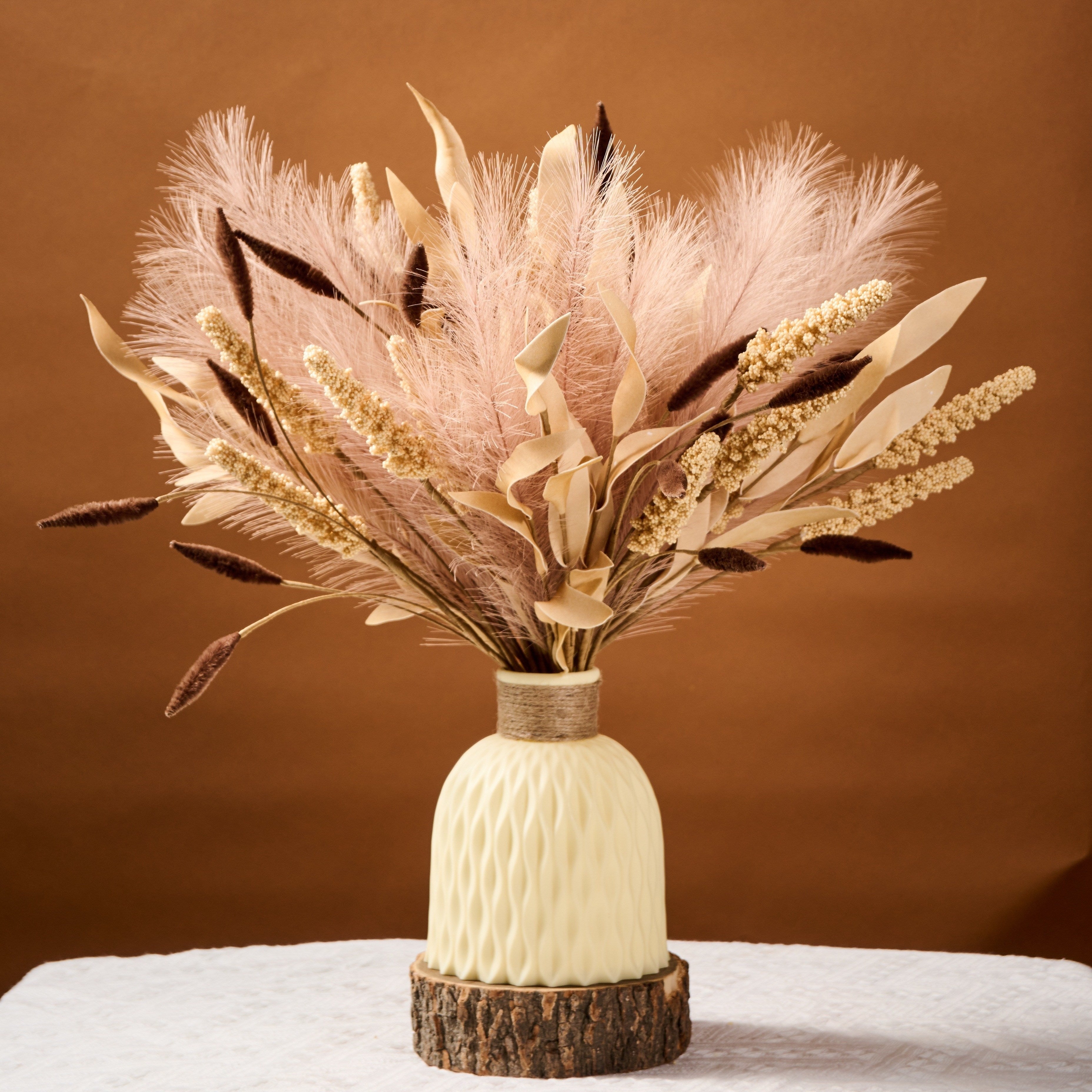 3pcs Bundles, 16.93inch (about 43cm), Artificial Dandelion Reed, Artificial Orchid, Artificial Flower, Decoration, Fluffy, Artificial Simulation Plant, Home Decoration, Vase Decoration, Wedding Party, Bedroom Decoration, Harv