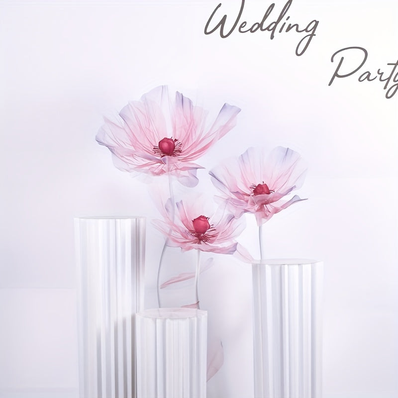 3pcs Realistic Artificial Poppy Flower Bouquet, 3-Piece Set for Wedding, Ceremony, Home Decor, Photo Prop, Farmhouse Style