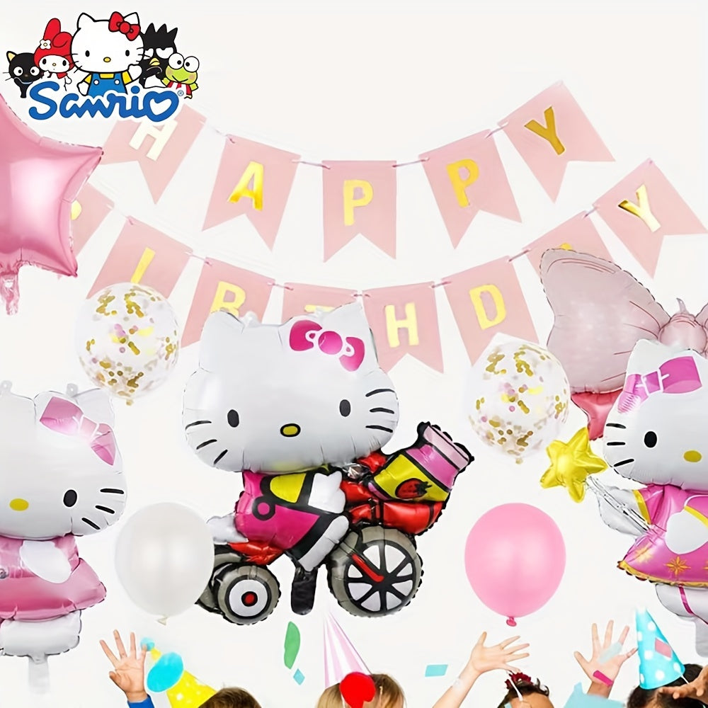 10pcs Vibrant Hello Kitty Balloon Set - Dazzling Golden Metallic & Soft Pastel Macaron Colors, Inflatable, Reusable, and Long-Lasting - Perfect for Birthday, Anniversary, Graduation, Wedding Celebrations and Themed Parties