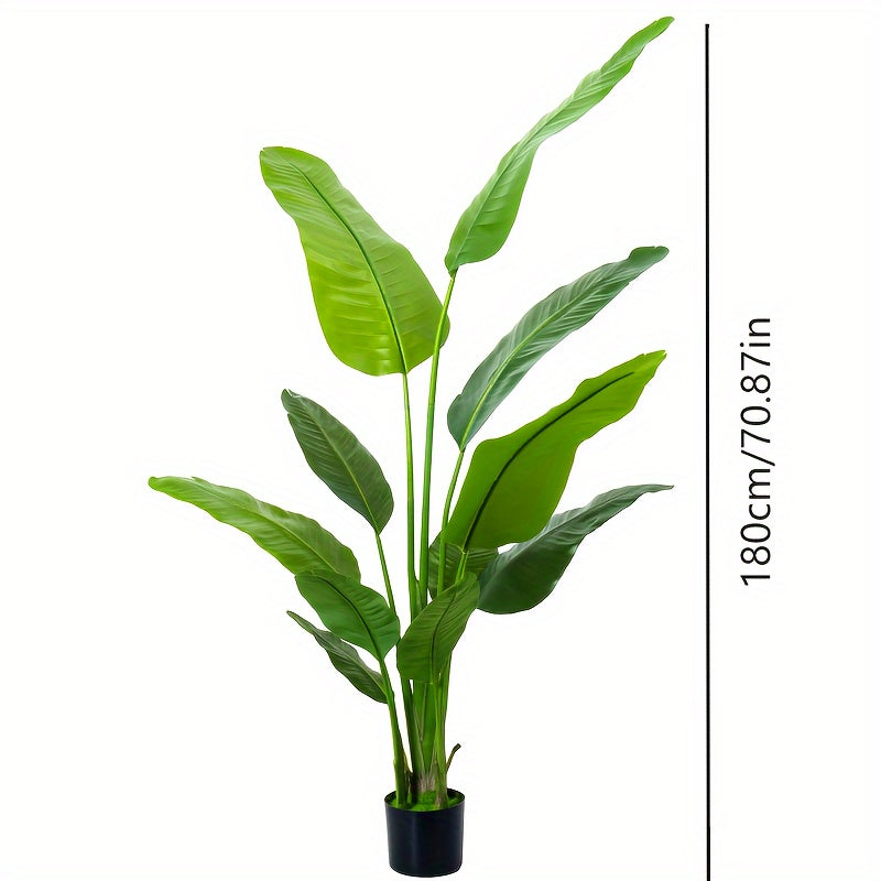 Lush & Realistic Bird of Paradise Artificial Plant - Durable Pot, Maintenance-Free, Perfect for Indoor/Outdoor Decor - Ideal Housewarming Gift for All Seasons