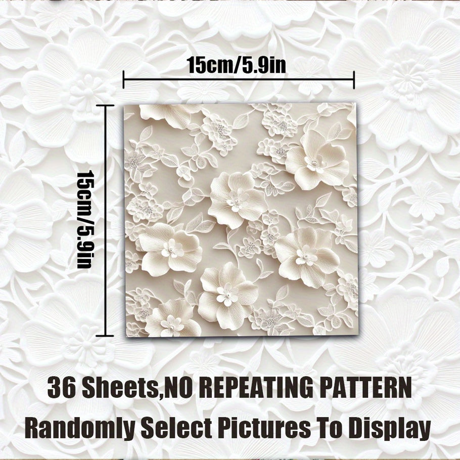 108pcs of flower silhouette decorative paper, scrapbook paper suitable for junk diary handmade background decoration and other scenes