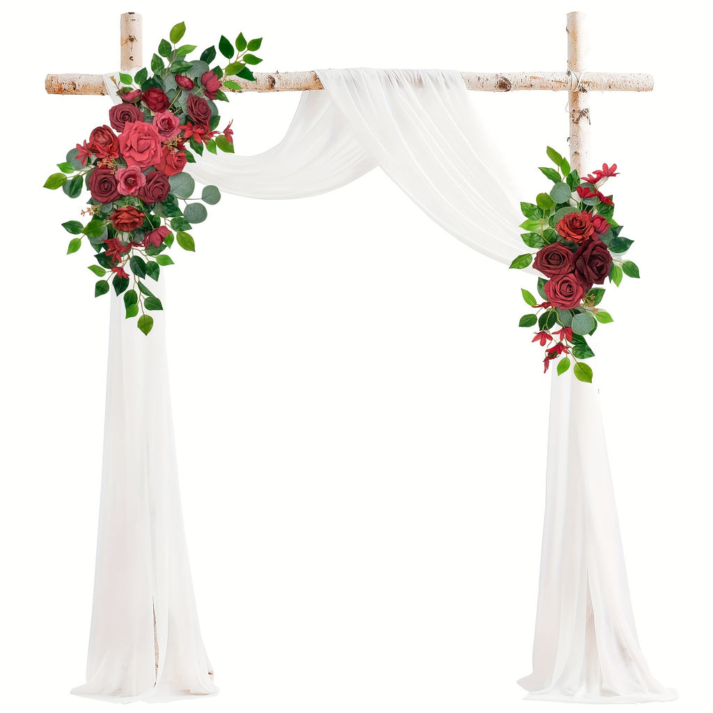 Two Wedding Arch Flowers, Decorative Floral Items, Artificial Eucalyptus Leaves, Used for Arrangements in Ceremony And Reception Background Decoration.
