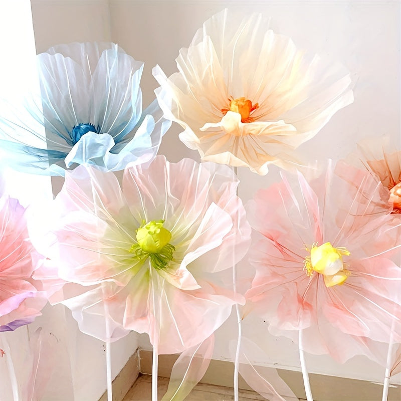 3pcs Realistic Artificial Poppy Flower Bouquet, 3-Piece Set for Wedding, Ceremony, Home Decor, Photo Prop, Farmhouse Style