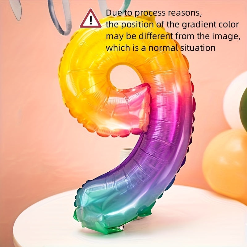 1pc, 16 Inch Party Birthday Decoration Aluminum Film Balloon Jelly Color Numbers 0-9, Aluminum Film Balloon, Birthday Photo Prop, Birthday Party Anniversary Party Scene Decor Arrangement, Room Decor, Indoor Decor