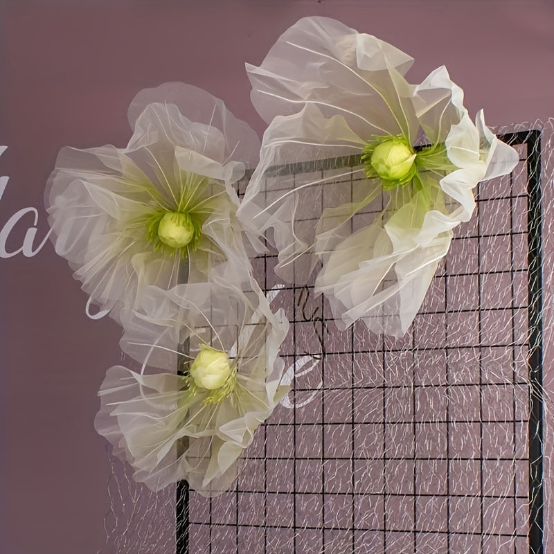 3pcs Realistic Artificial Poppy Flower Bouquet, 3-Piece Set for Wedding, Ceremony, Home Decor, Photo Prop, Farmhouse Style