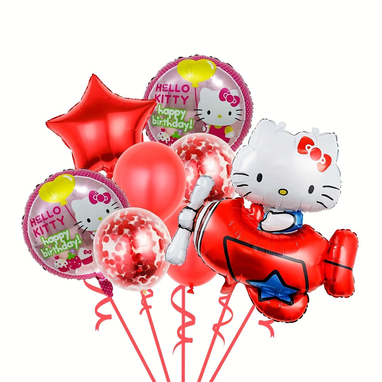 10pcs Vibrant Hello Kitty Balloon Set - Dazzling Golden Metallic & Soft Pastel Macaron Colors, Inflatable, Reusable, and Long-Lasting - Perfect for Birthday, Anniversary, Graduation, Wedding Celebrations and Themed Parties