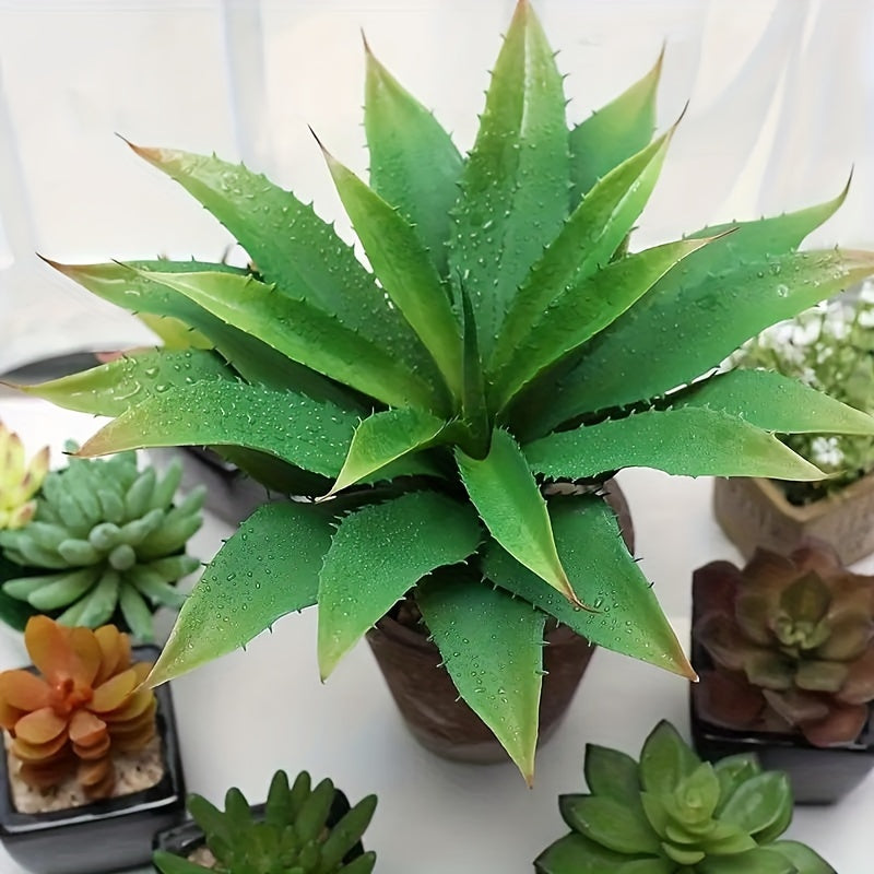 1pc, Large Artificial Succulents Aloe Plants, Real Touch Fake Flowers Unpotted For Home Wedding Festival Arrangement, Autumn Thanksgiving Winter Xmas Christmas Home Decor