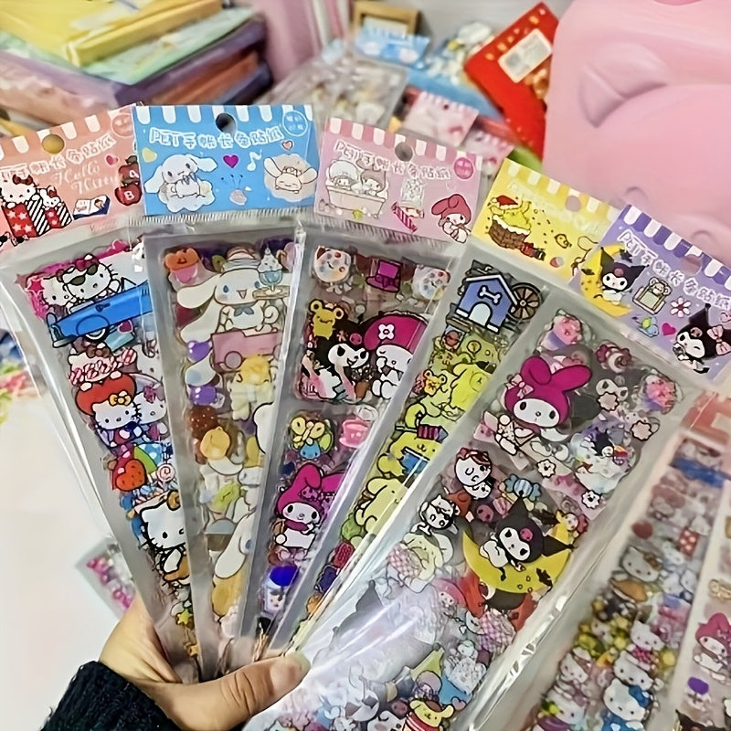 1000pcs Sanrio Stickers Cute KT Cat Long Strip PET Stickers No-Cut Decal Sticker Scrapbook Material with Fashionable INS Style, Suitable for Laptops, Mobile Phones, and Gifts