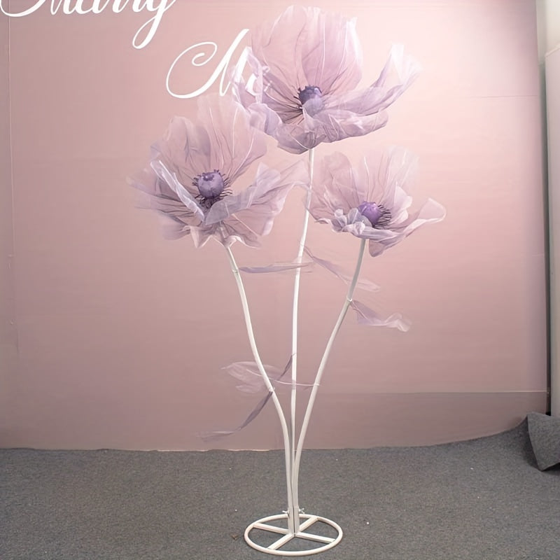 3pcs Realistic Artificial Poppy Flower Bouquet, 3-Piece Set for Wedding, Ceremony, Home Decor, Photo Prop, Farmhouse Style