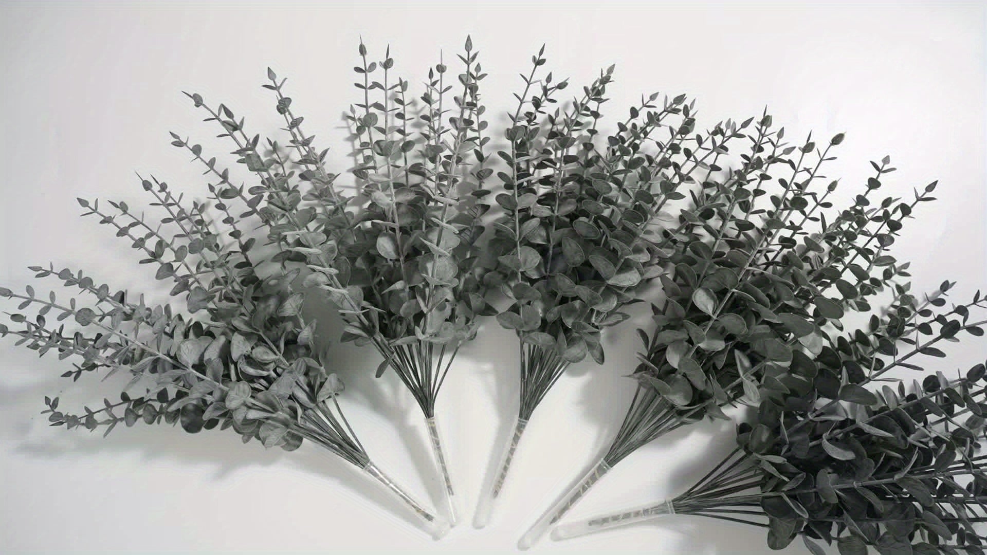18pcs Artificial Eucalyptus Stems - Realistic Green Faux Greenery with Lifelike Leaves, 15 Inch Durable Plastic Stems for Wedding Bouquet, Home Decor, Party Centerpieces - No Maintenance, No Electricity Needed, Eucalyptus Dec