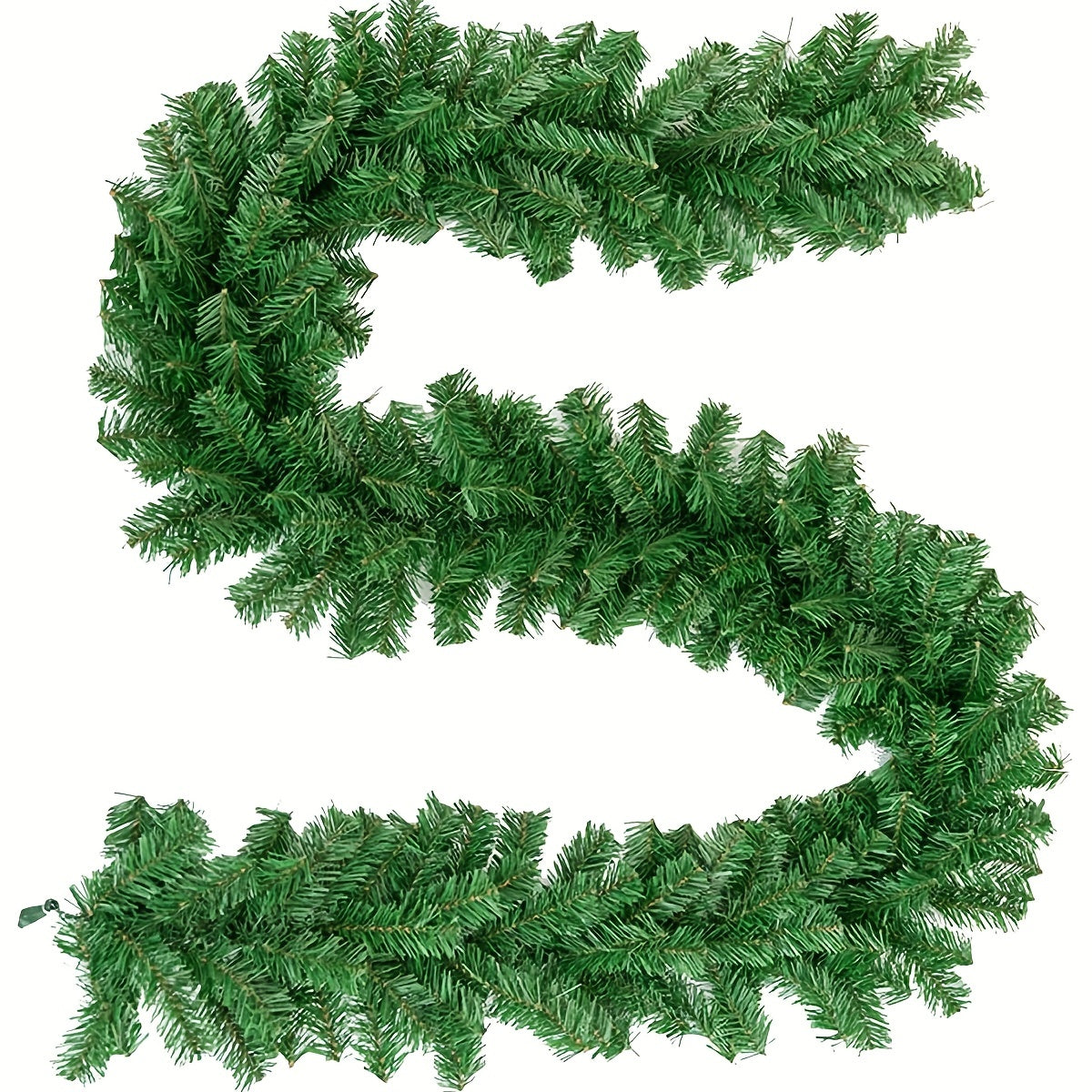 2pcs, 17ft Christmas Rattan Garland Decoration, Non-illuminated Artificial Garland For Outdoor Or Indoor Use, Premium Quality Soft Green Holiday Decoration For Home Garden, Wedding Party Decoration