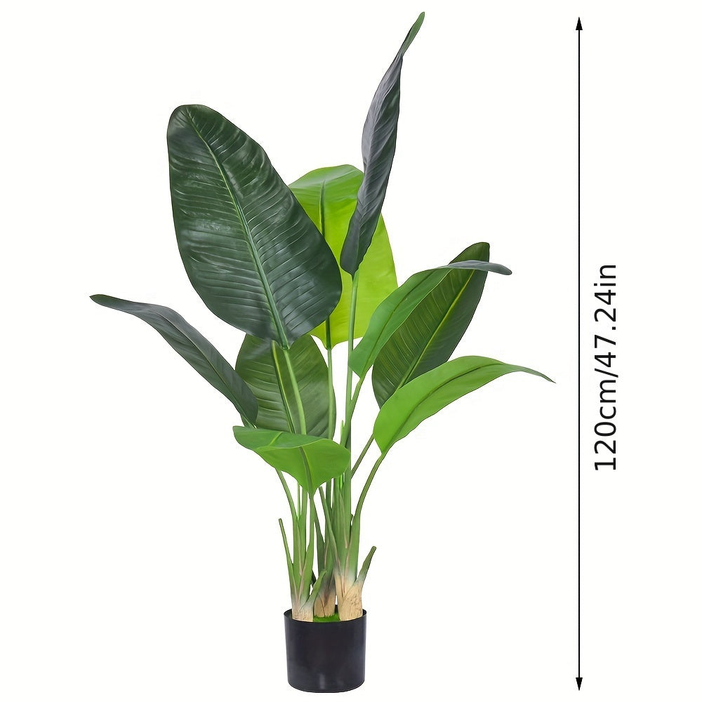 Lush & Realistic Bird of Paradise Artificial Plant - Durable Pot, Maintenance-Free, Perfect for Indoor/Outdoor Decor - Ideal Housewarming Gift for All Seasons