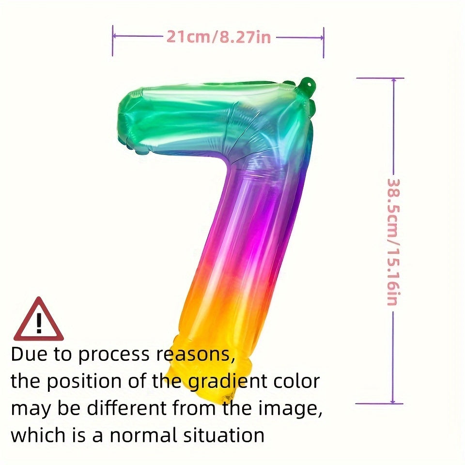 1pc, 16 Inch Party Birthday Decoration Aluminum Film Balloon Jelly Color Numbers 0-9, Aluminum Film Balloon, Birthday Photo Prop, Birthday Party Anniversary Party Scene Decor Arrangement, Room Decor, Indoor Decor