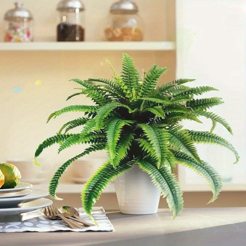 38Leaves 43Inch Lifelike Faux Boston Ferns Updated Realistic Artificial Boston Ferns UV-Resistant Faux Fern Plants Artificial Plant for Indoor & Outdoor Decor