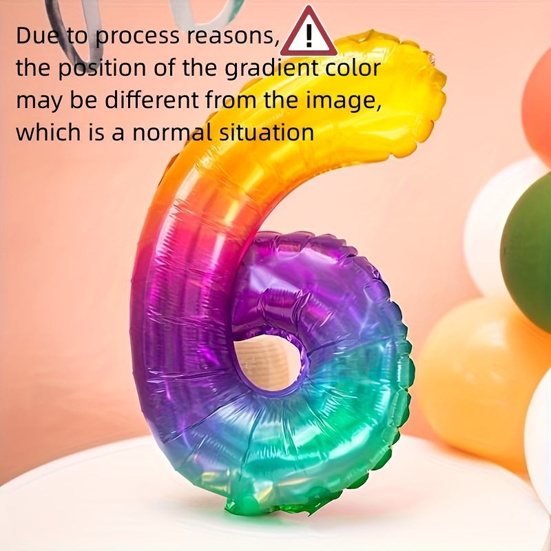 1pc, 16 Inch Party Birthday Decoration Aluminum Film Balloon Jelly Color Numbers 0-9, Aluminum Film Balloon, Birthday Photo Prop, Birthday Party Anniversary Party Scene Decor Arrangement, Room Decor, Indoor Decor