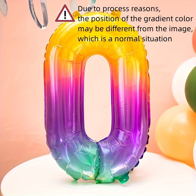 1pc, 16 Inch Party Birthday Decoration Aluminum Film Balloon Jelly Color Numbers 0-9, Aluminum Film Balloon, Birthday Photo Prop, Birthday Party Anniversary Party Scene Decor Arrangement, Room Decor, Indoor Decor