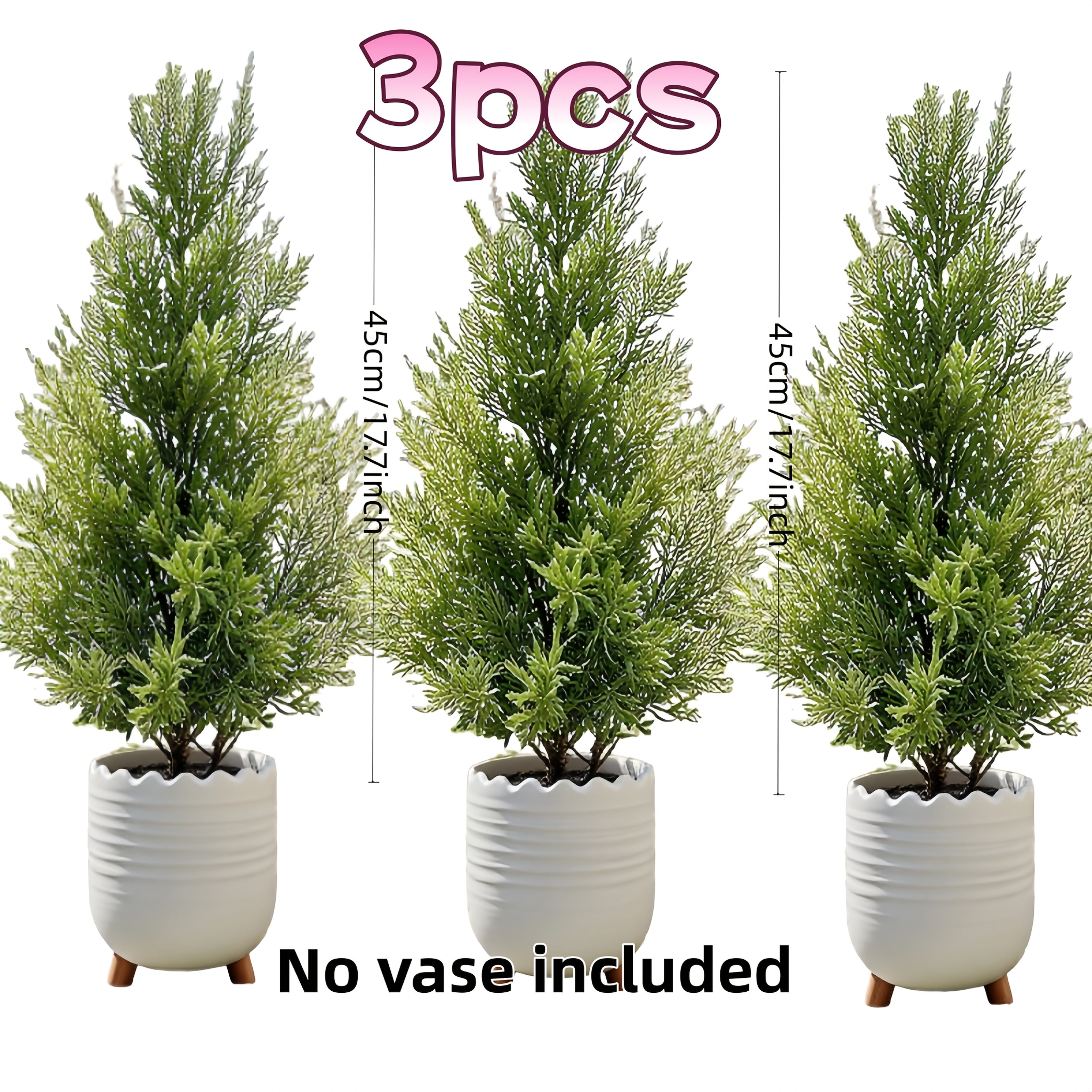 3pcs Set of Artificial Pine Trees Suitable for All Seasons - UV Resistant, Rich Green, Suitable for Festivals, Halloween, Christmas and Wedding Decorations with Realistic Branches and Trunks - Durable Artificial Pine Trees, P