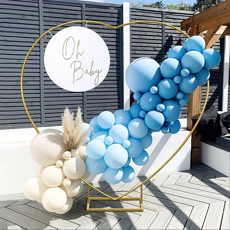 1pc Heart-Shaped Metal Balloon Arch Stand, Iron Photo Backdrop Holder for Wedding, Birthday Party, Youngsters Shower, Bridal Shower - No Electricity Needed, Featherless, Versatile Decor for Christmas, Halloween, Valentine's D