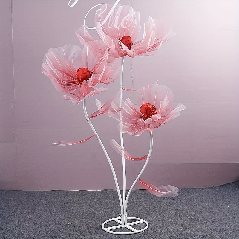 3pcs Realistic Artificial Poppy Flower Bouquet, 3-Piece Set for Wedding, Ceremony, Home Decor, Photo Prop, Farmhouse Style