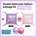 27 Pack, Pink And Purple Square Foil Balloon Wall, 19 Inch Double Sided Chrome Square Balloon Kit For Butterfly Theme Party, Party, Wedding And Princess Birthday Decoration.