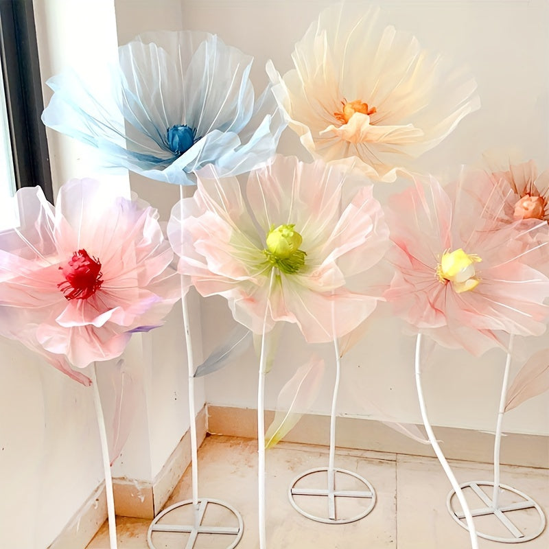 3pcs Realistic Artificial Poppy Flower Bouquet, 3-Piece Set for Wedding, Ceremony, Home Decor, Photo Prop, Farmhouse Style