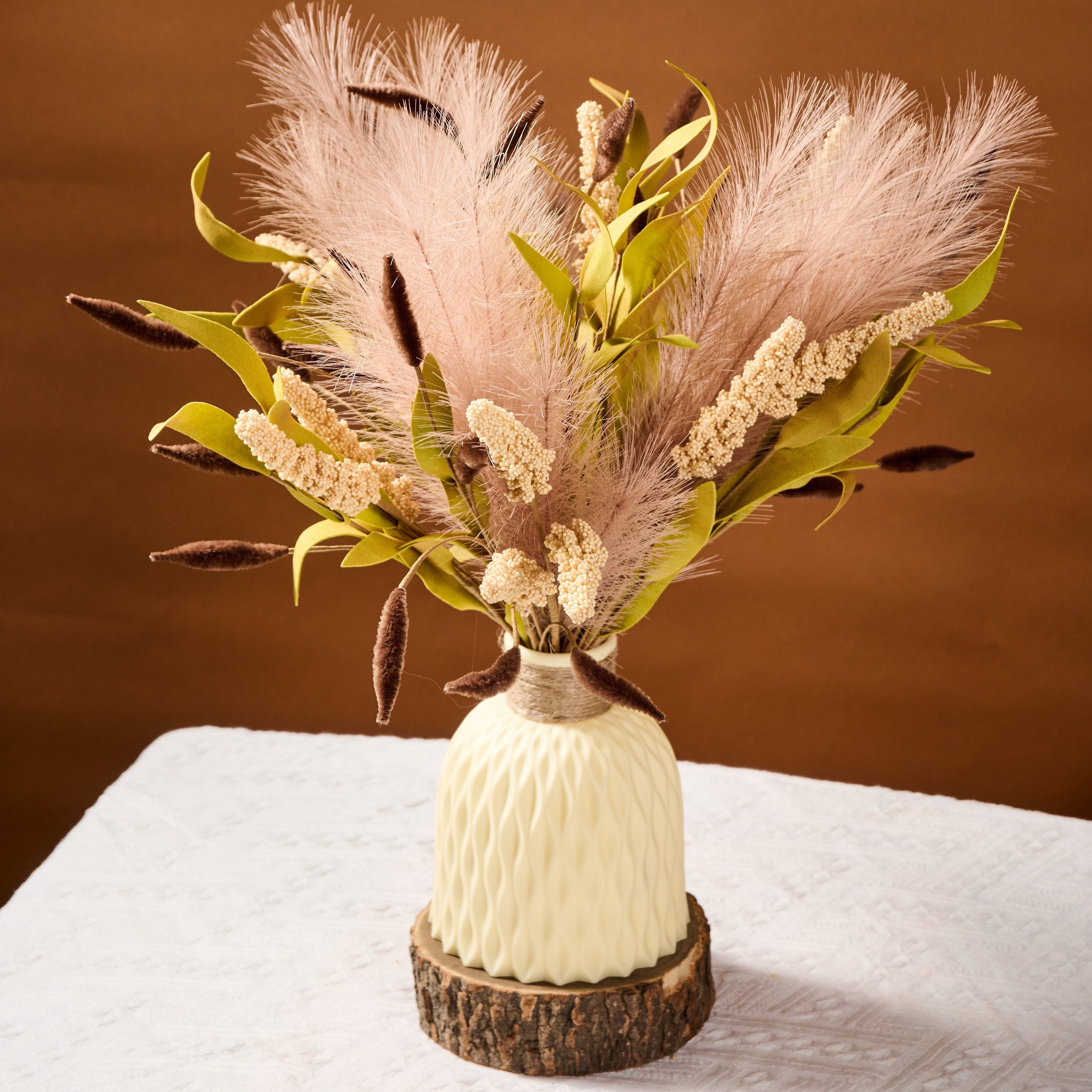 3pcs Bundles, 16.93inch (about 43cm), Artificial Dandelion Reed, Artificial Orchid, Artificial Flower, Decoration, Fluffy, Artificial Simulation Plant, Home Decoration, Vase Decoration, Wedding Party, Bedroom Decoration, Harv